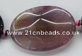 CAA582 15.5 inches 30*40mm faceted oval dragon veins agate beads