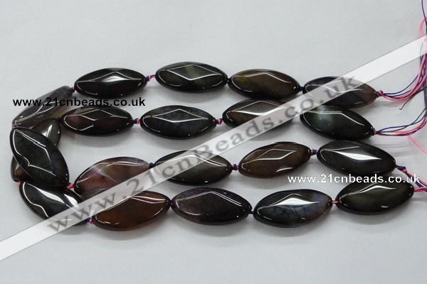 CAA584 15.5 inches 19*38mm faceted marquise dragon veins agate beads