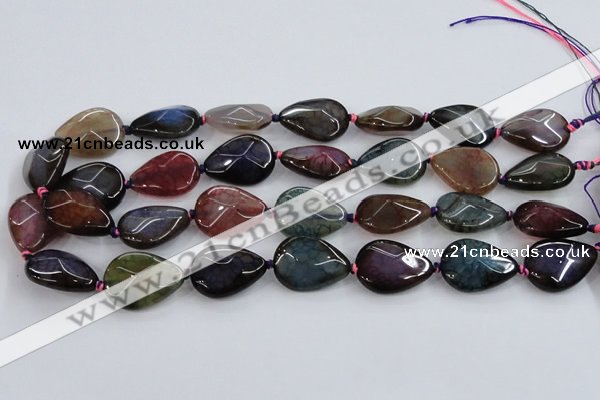 CAA586 15.5 inches 18*25mm faceted teardrop dragon veins agate beads