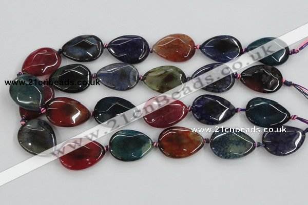 CAA587 15.5 inches 22*30mm faceted teardrop dragon veins agate beads