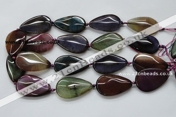 CAA588 15.5 inches 25*40mm faceted teardrop dragon veins agate beads