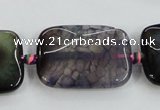 CAA590 15.5 inches 22*30mm faceted rectangle dragon veins agate beads