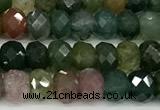 CAA5916 15 inches 4*6mm faceted rondelle Indian agate beads