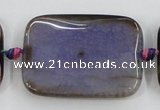 CAA592 15.5 inches 30*40mm faceted rectangle dragon veins agate beads