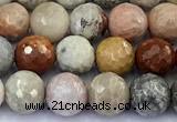 CAA5920 15 inches 6mm faceted round chrysanthemum agate beads