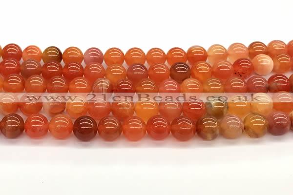 CAA5925 15 inches 8mm round red botswana agate beads