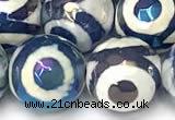 CAA5936 8mm, 10mm & 12mm faceted round AB-color tibetan agate beads
