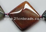 CAA594 15.5 inches 35*35mm faceted diamond dragon veins agate beads