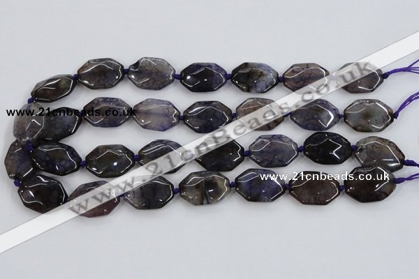 CAA595 15.5 inches 18*25mm faceted octagonal dragon veins agate beads