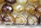 CAA5962 15 inches 8mm faceted round AB-color line agate beads