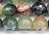 CAA5974 15 inches 8mm faceted round AB-color line agate beads