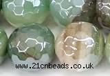 CAA5976 15 inches 12mm faceted round AB-color line agate beads