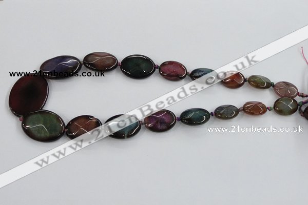 CAA598 16*20mm – 30*40mm faceted oval dragon veins agate beads