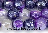 CAA5982 15 inches 6mm faceted round AB-color line agate beads