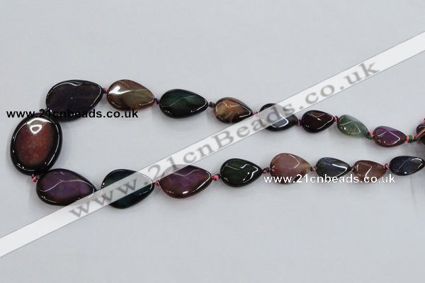 CAA601 15*20mm – 30*40mm faceted teardrop & oval dragon veins agate beads