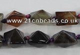 CAA603 15.5 inches 13*13*15mm pyramid dragon veins agate beads