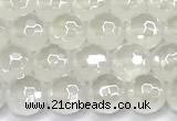 CAA6030 15 inches 6mm faceted round AB-color white agate beads