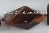 CAA605 15.5 inches 30*30*45mm pyramid dragon veins agate beads