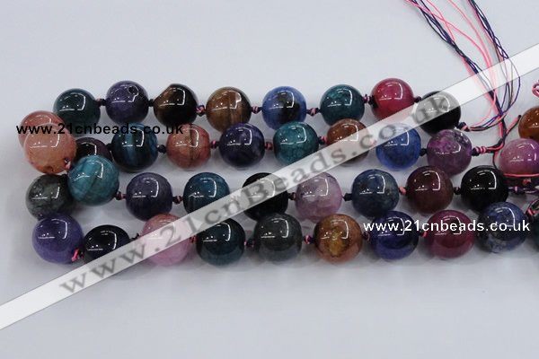 CAA606 15.5 inches 20mm round dragon veins agate beads wholesale