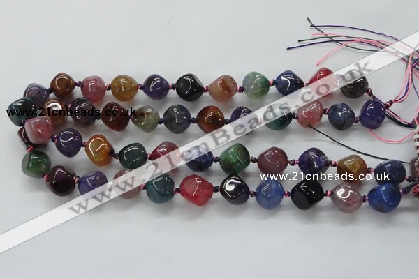 CAA607 15.5 inches 13*13mm nuggets dragon veins agate beads