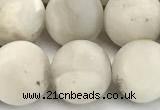 CAA6078 15 inches 10mm round matte white crazy lace agate beads