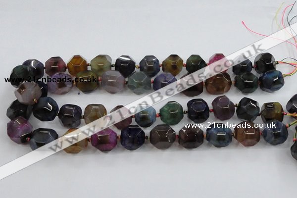 CAA609 15.5 inches 15*15mm faceted nuggets dragon veins agate beads