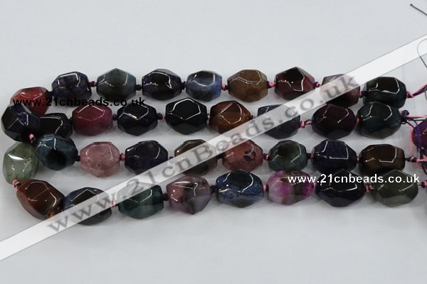 CAA610 15.5 inches 16*20mm faceted nuggets dragon veins agate beads