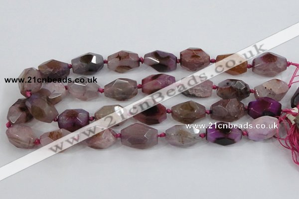 CAA611 15.5 inches 18*25mm faceted nuggets dragon veins agate beads