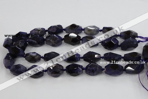 CAA612 15.5 inches 18*25mm faceted nuggets dragon veins agate beads