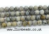 CAA6124 15.5 inches 12mm round bamboo leaf agate gemstone beads