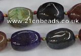 CAA616 15.5 inches 12*20mm nuggets dragon veins agate beads