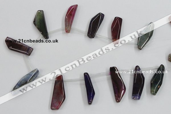 CAA624 top-drilled 15*42mm freeform dragon veins agate beads