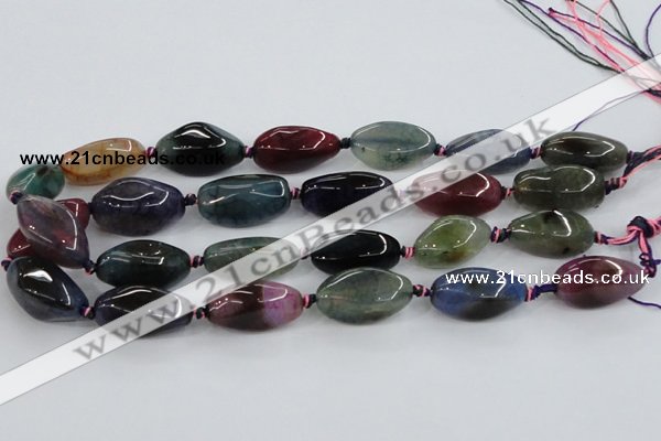 CAA626 15.5 inches 15*30mm nuggets dragon veins agate beads