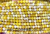 CAA6360 15 inches 4mm round yellow banded agate beads wholesale