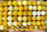 CAA6363 15 inches 10mm round yellow banded agate beads wholesale
