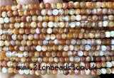 CAA6365 15 inches 4mm round orange banded agate beads wholesale