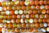 CAA6367 15 inches 8mm round orange banded agate beads wholesale