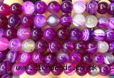 CAA6378 15 inches 10mm round fuchsia banded agate beads wholesale