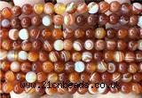 CAA6381 15 inches 6mm round red banded agate beads wholesale