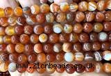 CAA6382 15 inches 8mm round red banded agate beads wholesale