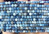 CAA6385 15 inches 4mm round blue banded agate beads wholesale