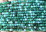 CAA6390 15 inches 4mm round green banded agate beads wholesale