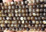 CAA6396 15 inches 6mm round coffee banded agate beads wholesale