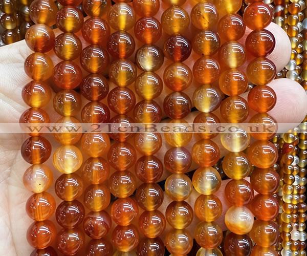 CAA6432 15 inches 8mm round red agate beads wholesale