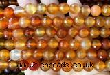 CAA6441 15 inches 10mm faceted round red agate beads wholesale