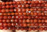 CAA6446 15 inches 6mm faceted round red agate gemstone beads