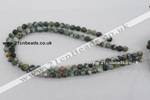 CAA701 15.5 inches 8mm round tree agate gemstone beads wholesale