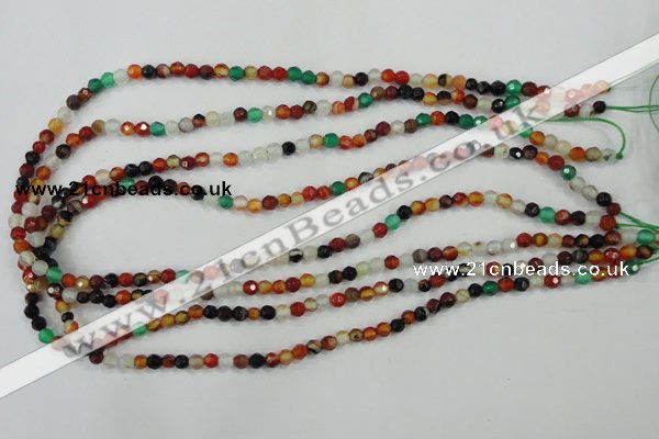 CAA706 15.5 inches 4mm faceted round fire crackle agate beads