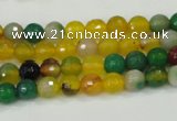 CAA708 15.5 inches 6mm faceted round fire crackle agate beads