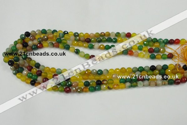 CAA708 15.5 inches 6mm faceted round fire crackle agate beads